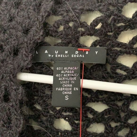 LAUNDRY || Shelli Segal Alpaca Black Knit Cardigan - Picture 2 of 4